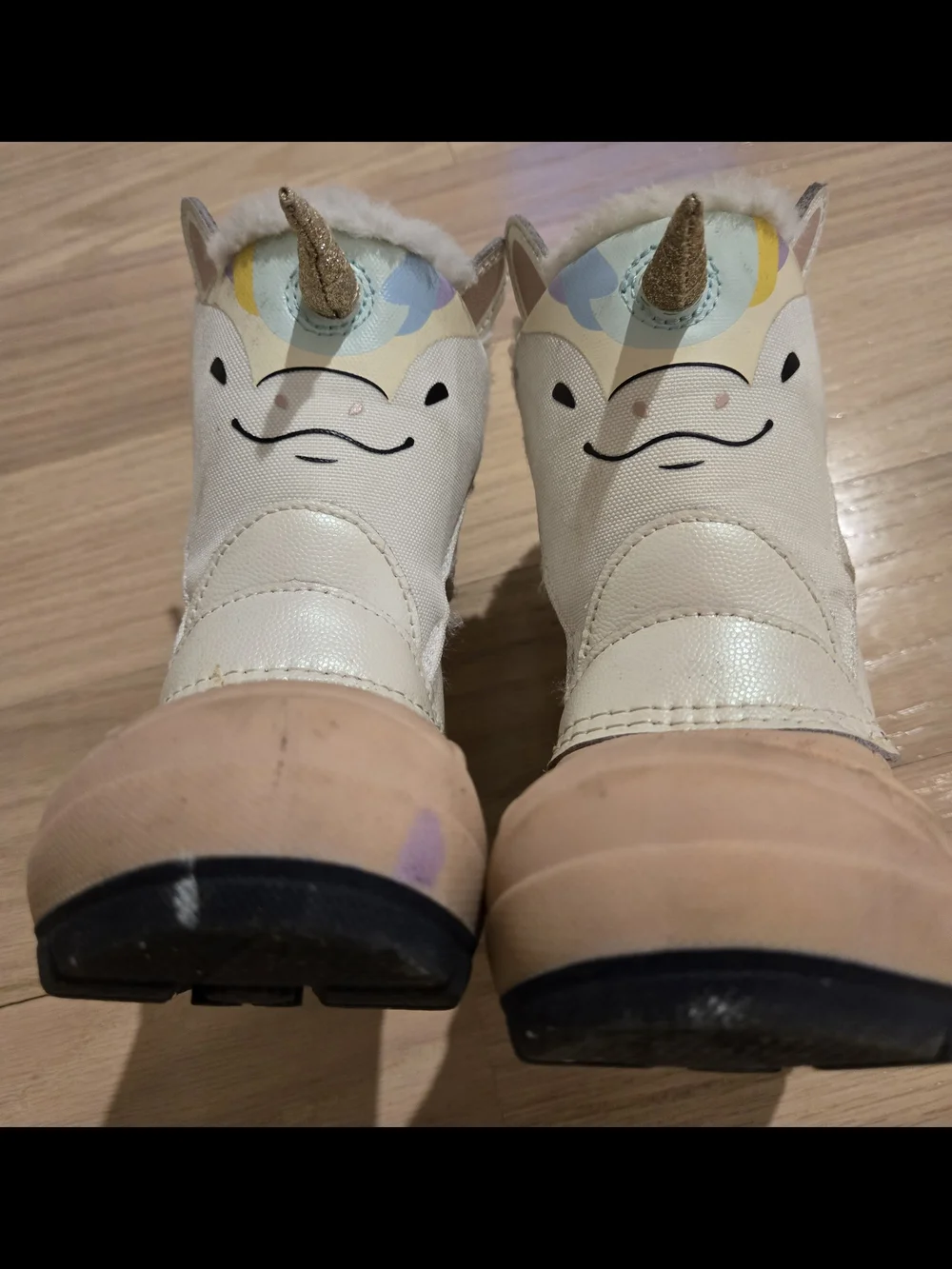 Target Little Kids Faux Fur Lined Boots in Cream
